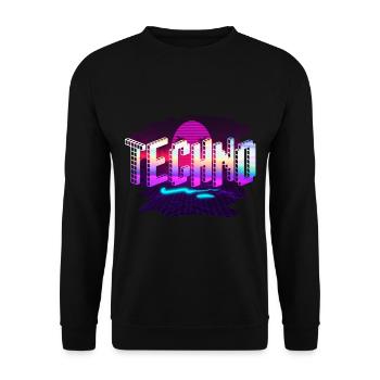 Techno - Unisex Pullover - Schwarz - Vorne - Alina (178cm) & Michal (187cm)