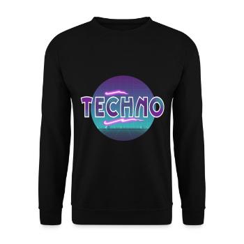 Techno - Unisex Pullover - Schwarz - Vorne - Alina (178cm) & Michal (187cm)