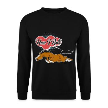 Horse This Is How I Roll - Unisex Sweatshirt - black - Front - Alina (178cm) & Michal (187cm)