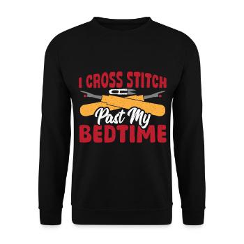 Cross Stitch After Bedtime Cross Stitch - Unisex Sweatshirt - black - Front - Alina (178cm) & Michal (187cm)