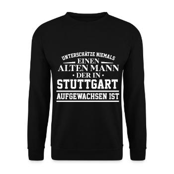 Stuttgart Männertag Vatertag Mann Geburtstag Idee - Unisex Pullover - Schwarz - Vorne - Alina (178cm) & Michal (187cm)