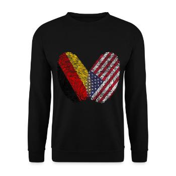 Fingerprint USA America Americans - Unisex Sweatshirt - black - Front - Alina (178cm) & Michal (187cm)