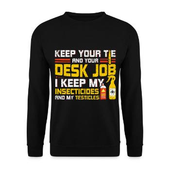 Votre travail de bureau Mes exterminateurs d’insecticides - Sweat-shirt Unisexe - noir - Devant - Alina (178cm) & Michal (187cm)