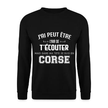Dans ma tête je suis en corse- cadeau - Sweat-shirt Unisexe - noir - Devant - Alina (178cm) & Michal (187cm)