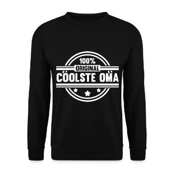 Großmutter Großmama Omi Oma - Unisex Pullover - Schwarz - Vorne - Alina (178cm) & Michal (187cm)