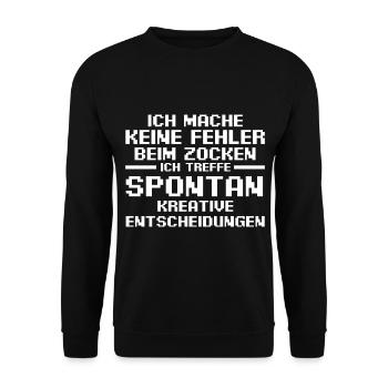 Gaming Zocken Zocker Gamer - Unisex Pullover - Schwarz - Vorne - Alina (178cm) & Michal (187cm)