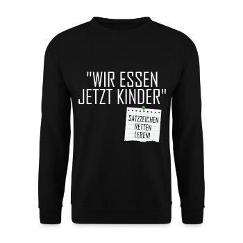 Wir Essen Jetzt Kinder - Unisex Pullover - Schwarz - Vorne - Alina (178cm) & Michal (187cm)