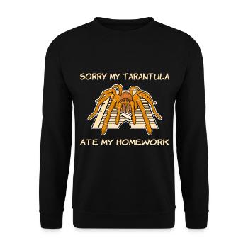 My tarantula ate my homework - Unisex Sweatshirt - black - Front - Alina (178cm) & Michal (187cm)