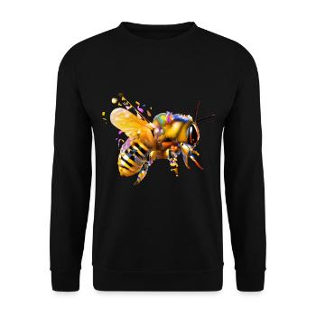 Farbenfrohe Biene - Unisex Pullover - Schwarz - Vorne - Alina (178cm) & Michal (187cm)