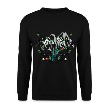 Spring Nature Mountains Mountain Flowers Tyrol Swiss - Unisex Sweatshirt - black - Front - Alina (178cm) & Michal (187cm)
