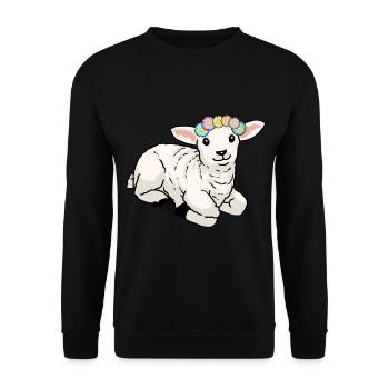 Happy Easter Lamb Sheep Easter Greetings Children - Unisex Sweatshirt - black - Front - Alina (178cm) & Michal (187cm)