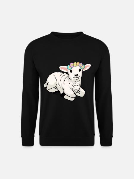 Happy Easter Lamb Sheep Easter Greetings Children - Unisex Sweatshirt - black