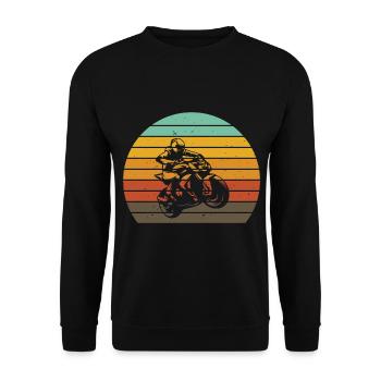 Motorcycling at sunset - Unisex Sweatshirt - black - Front - Alina (178cm) & Michal (187cm)