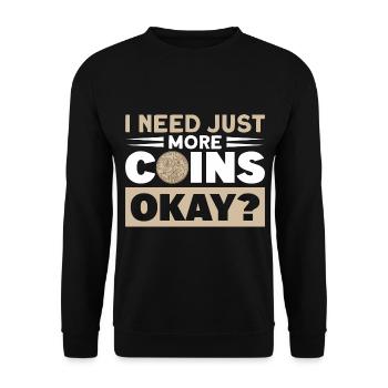 Coin Collector Numismatics Coin Collecting Coin Collection - Unisex Sweatshirt - black - Front - Alina (178cm) & Michal (187cm)