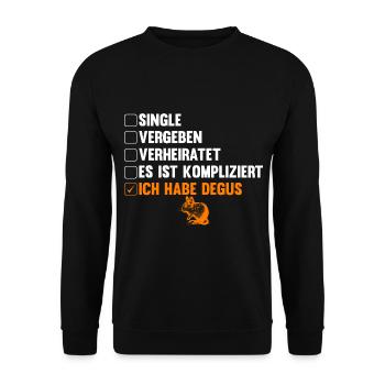 Es ist kompliziert ich habe Degus - Unisex Pullover - Schwarz - Vorne - Alina (178cm) & Michal (187cm)