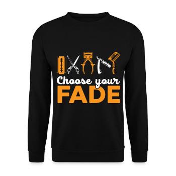 Choose Your Fade Barbershop Hair Clipper Bar - Unisex Sweatshirt - black - Front - Alina (178cm) & Michal (187cm)