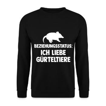 Gürteltier - Unisex Pullover - Schwarz - Vorne - Alina (178cm) & Michal (187cm)