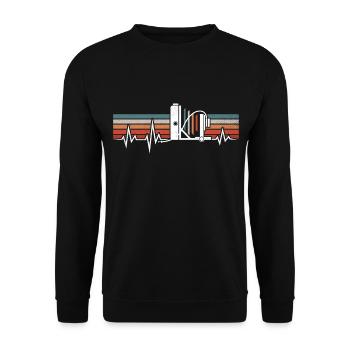 RUNNING FLOOR CAMERA HEARTBEAT LARGE FORMAT PHOTOGRAPHY - Unisex Sweatshirt - black - Front - Alina (178cm) & Michal (187cm)