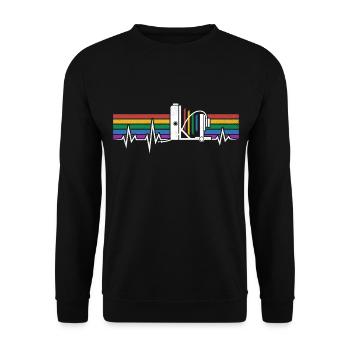 RUNNING FLOOR CAMERA HEARTBEAT LARGE FORMAT PHOTOGRAPHY - Unisex Sweatshirt - black - Front - Alina (178cm) & Michal (187cm)