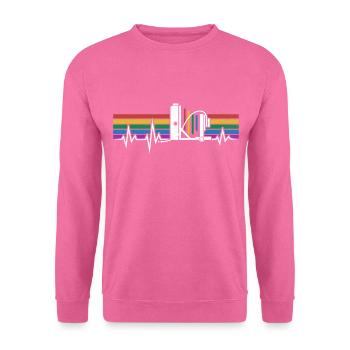PHOTOGRAPHIE GRAND FORMAT DE LA CAMÉRA DE SOL RUNNING HEART BEAT - Sweat-shirt Unisexe - rose - Devant