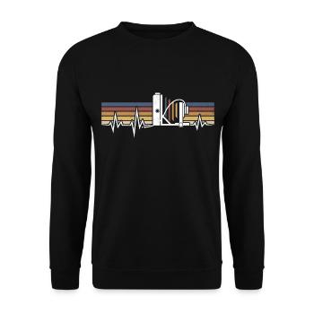 HEARTBEAT LARGE FORMAT PHOTOGRAPHY RUNNING FLOOR CAMERA - Unisex Sweatshirt - black - Front - Alina (178cm) & Michal (187cm)