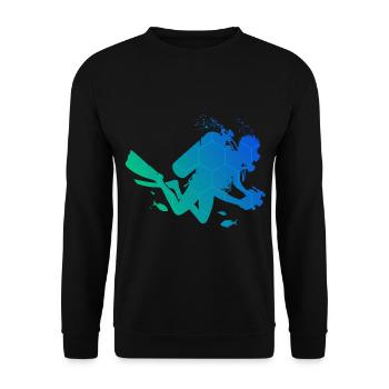 Diver Scuba Diver Scuba Taucher Free Dive - Unisex Pullover - Schwarz - Vorne - Alina (178cm) & Michal (187cm)