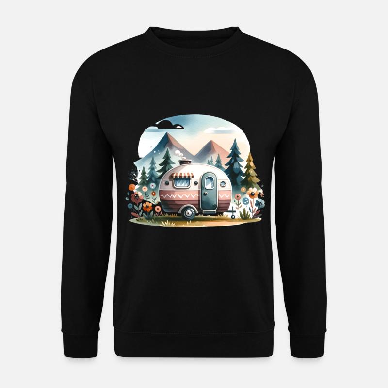 Camping Wohnwagen - Unisex Pullover - Schwarz