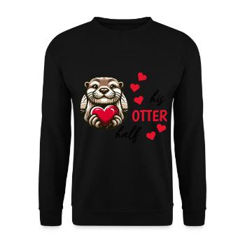 Otter half liebe geschenk - Unisex Pullover - Schwarz - Vorne - Alina (178cm) & Michal (187cm)