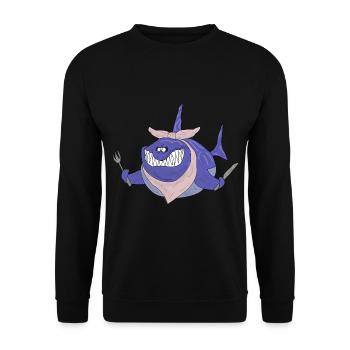 Requin très affamé - Sweat-shirt Unisexe - noir - Devant - Alina (178cm) & Michal (187cm)