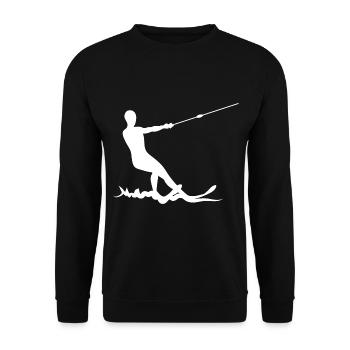 Wasserskier Wasserski Wasserskifahrer - Unisex Pullover - Schwarz - Vorne - Alina (178cm) & Michal (187cm)