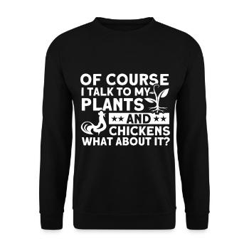 Gardening Gardener Chicken Farmer Chicken Feeder - Unisex Sweatshirt - black - Front - Alina (178cm) & Michal (187cm)