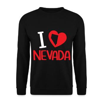 Ich liebe Nevada USA Staat Amerika Reisen Nevadan - Unisex Pullover - Schwarz - Vorne - Alina (178cm) & Michal (187cm)
