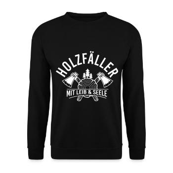 Waldarbeiter Förster Waldarbeit Holzfäller - Unisex Pullover - Schwarz - Vorne - Alina (178cm) & Michal (187cm)