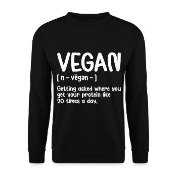 Vegan Definition Vegetarian Vegetable Food Lover - Unisex Sweatshirt - black - Front - Alina (178cm) & Michal (187cm)