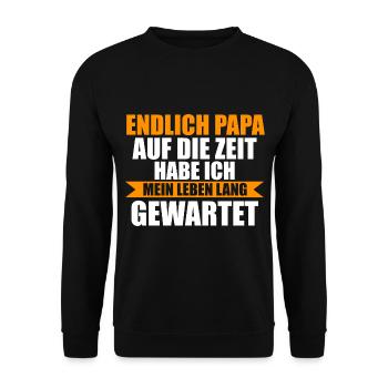 Vater Papi Papa - Unisex Pullover - Schwarz - Vorne - Alina (178cm) & Michal (187cm)