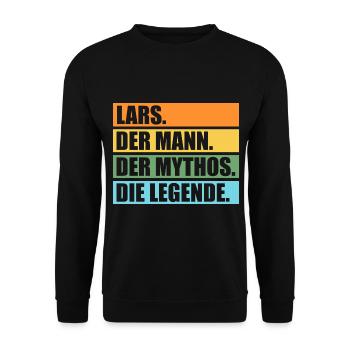 Lars - Unisex Pullover - Schwarz - Vorne - Alina (178cm) & Michal (187cm)