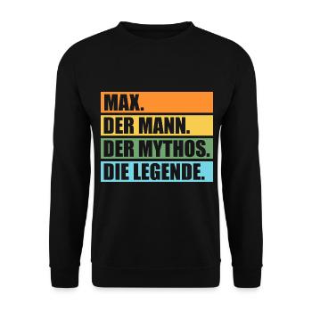 Max - Unisex Pullover - Schwarz - Vorne - Alina (178cm) & Michal (187cm)