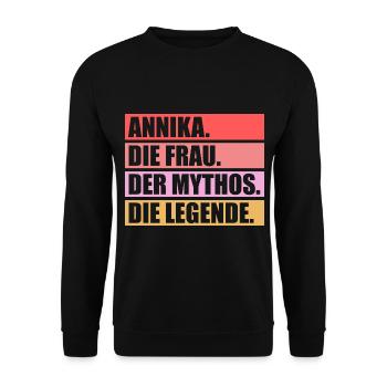 Annika - Unisex Pullover - Schwarz - Vorne - Alina (178cm) & Michal (187cm)