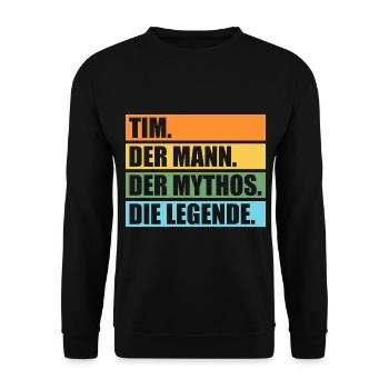 Tim - Unisex Pullover - Schwarz - Vorne - Alina (178cm) & Michal (187cm)