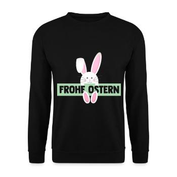 Osterhase Hase Ostern - Unisex Pullover - Schwarz - Vorne - Alina (178cm) & Michal (187cm)