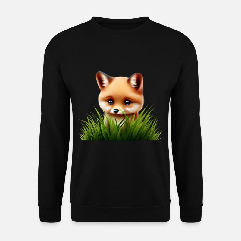 Fox in the tall grass - Unisex Sweatshirt - black