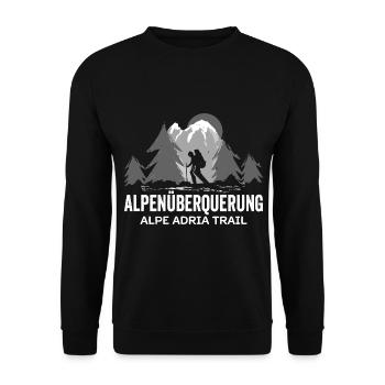 Alpenüberquerung Alpe Adria Trail Pilgerweg - Unisex Pullover - Schwarz - Vorne - Alina (178cm) & Michal (187cm)