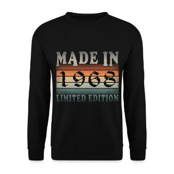 55. Geburtstag Jahrgang 1968 Vintage 1968 - Unisex Pullover - Schwarz - Vorne - Alina (178cm) & Michal (187cm)
