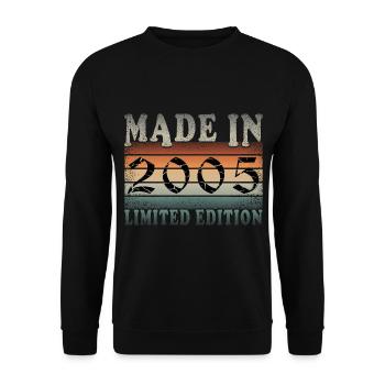 18. Geburtstag Jahrgang 2005 Vintage 2005 - Unisex Pullover - Schwarz - Vorne - Alina (178cm) & Michal (187cm)