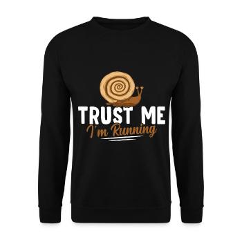 Snail Lover I Run Snail Owner - Unisex Sweatshirt - black - Front - Alina (178cm) & Michal (187cm)