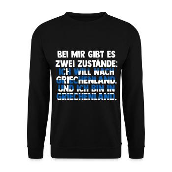 Griechen Grieche Griechenland - Unisex Pullover - Schwarz - Vorne - Alina (178cm) & Michal (187cm)