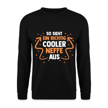 Cooler Neffe - Unisex Pullover - Schwarz - Vorne - Alina (178cm) & Michal (187cm)