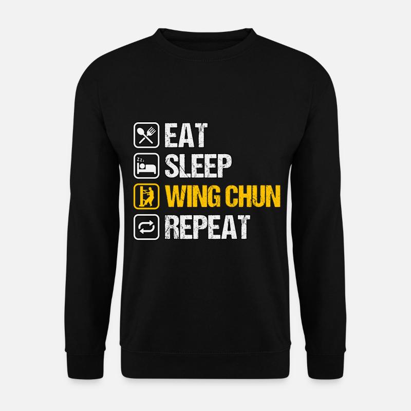 Manger dormir Wing Chun Répéter - Sweat-shirt Unisexe - noir