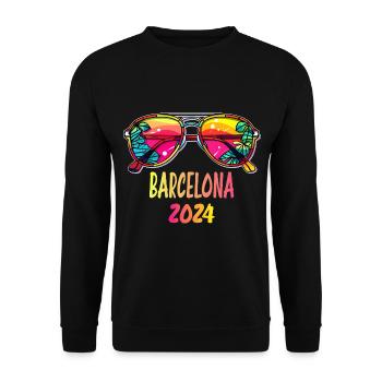 Tenue de plage Barcelone 2024 - Sweat-shirt Unisexe - noir - Devant - Alina (178cm) & Michal (187cm)