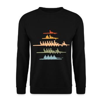 Rudern Vintage Ruderer - Unisex Pullover - Schwarz - Vorne - Alina (178cm) & Michal (187cm)